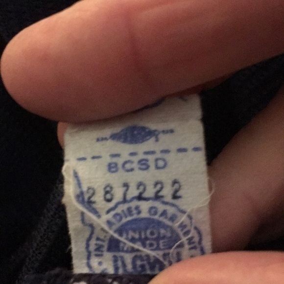 VINTAGE navy sleeveless knee length dress with cream piping - Picture 6 of 9